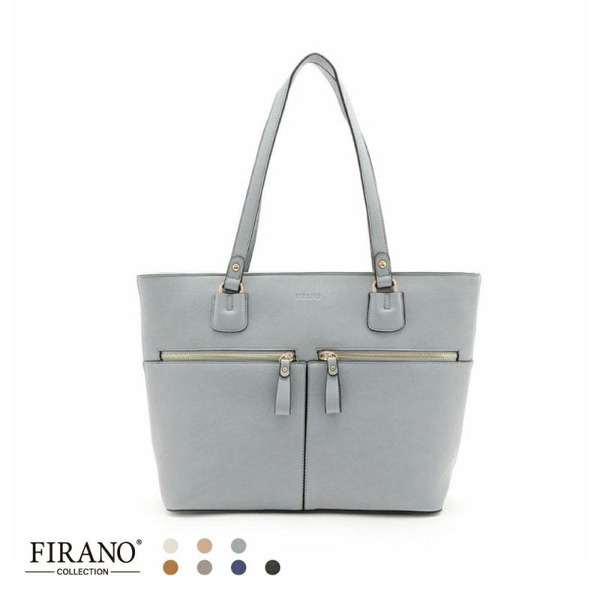 FIRANO雙拉鍊皮革手提托特包(多色)