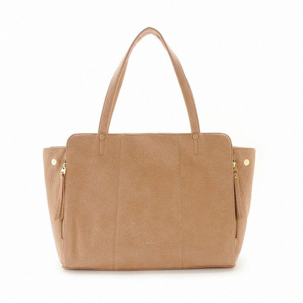 FIRANO-側邊拉鍊手提肩背包(淺褐色)