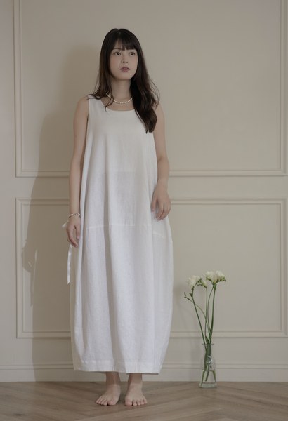 優雅白長洋裝
