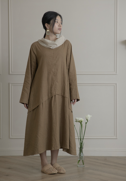 雙色造型立領洋裝