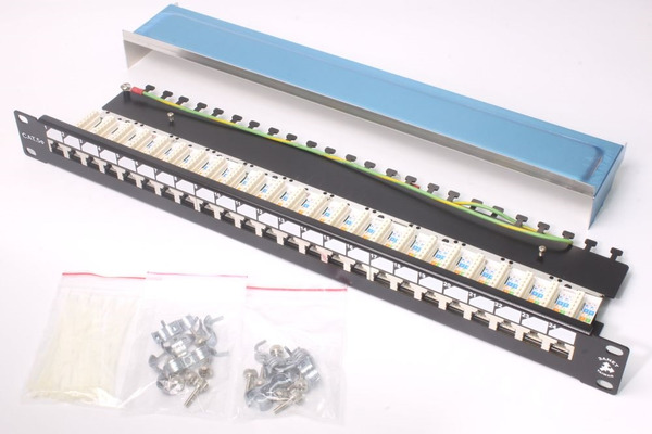 【3ANET】台製 ●模組式 ●全屏蔽垂直式 ●1U 19吋 ●24 Ports ●Patch Panel ●遮蔽式跳線面板