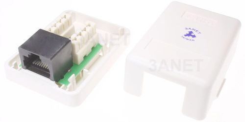 【3ANET】台製 ●模組式 ●單孔 ●RJ45 ●迷你資訊盒 ●桌盒