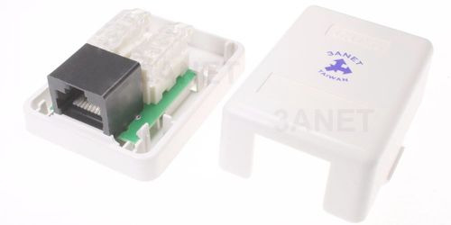【3ANET】台製 ●模組式 ●免用打線工具 ●單孔迷你款 / 雙孔 RJ45 資訊桌盒