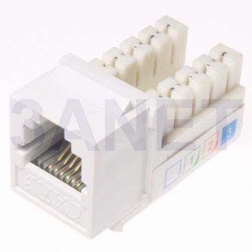 【3ANET】台製 ●打線式 ●窄型 ●RJ12 ●C3 ●Keystone Jack ●電話接頭 ●白色