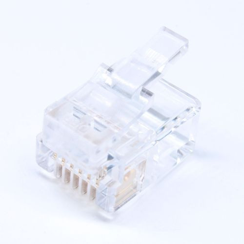 【3ANET】台製 ●RJ12 ●C3 ●電話水晶頭 ●6P6C Plug ●單件式 ●鍍金 6u ●10入 ●袋裝