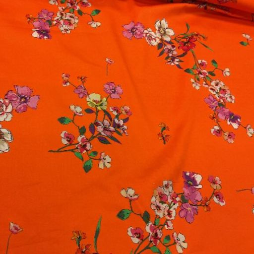 亮橘色花布