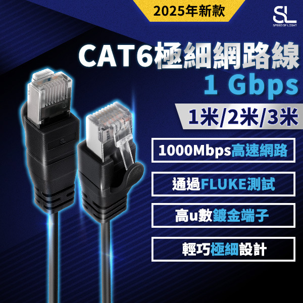 SL光速CAT6極細網路線(1Gbps)