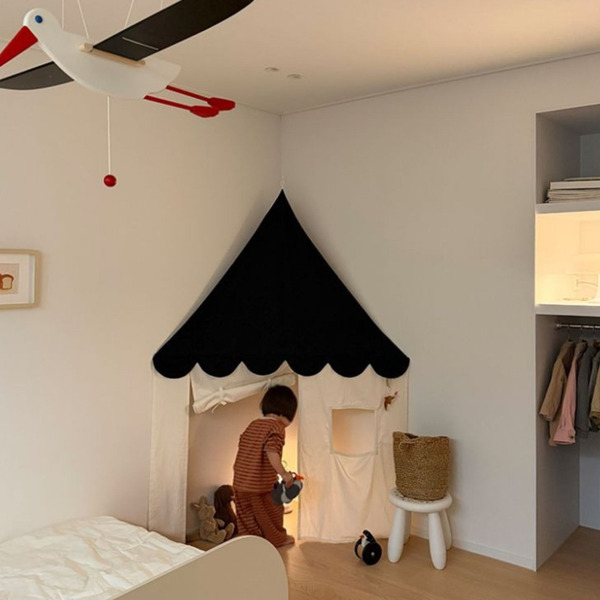 角落秘密基地｜兒童室內帳篷 (黑色屋頂) - Doing Some