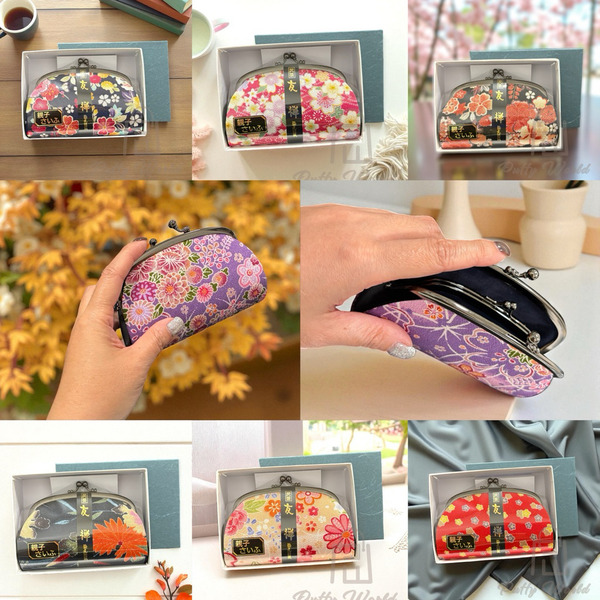 日本京都友禪縮緬<4.0吋親子口金零錢包>/京都藝美堂