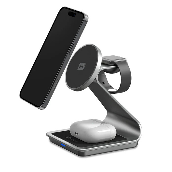 HODA  三合一磁吸無線充電座  (內附 A to C 充電線)