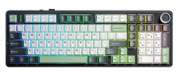 狼蛛 AULA F99pro (黑+淺灰+螢光綠) (灰木軸V3-繁中)