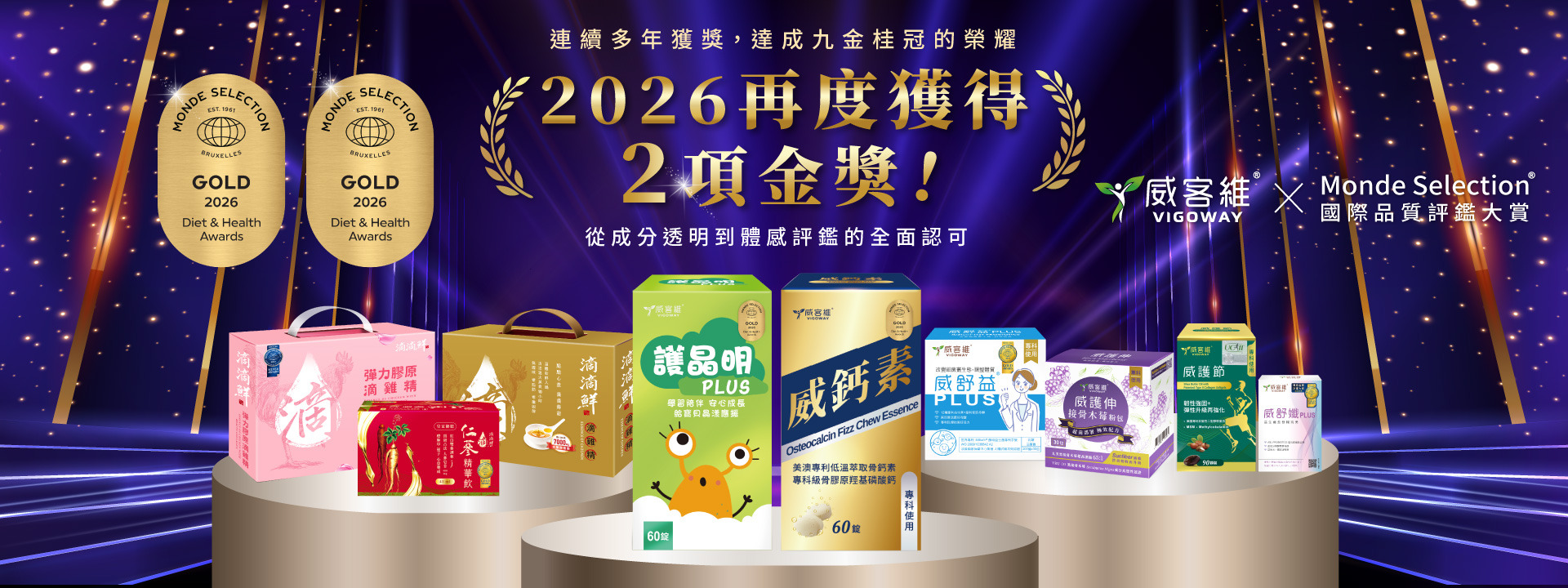 威客維2026年再度獲得2項蒙特獎金獎！