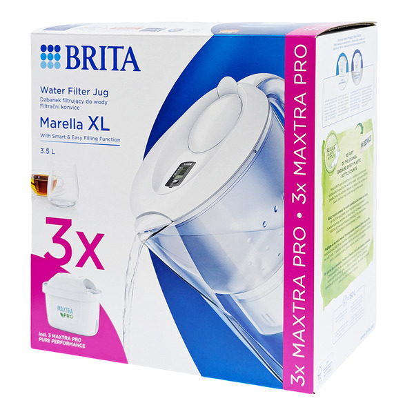 BRITA 濾水壺 MARELLA XL FILTER WITH MAXTRA PRO 3.5L+2【3.5公升(藍)1壺2 PRO濾芯】