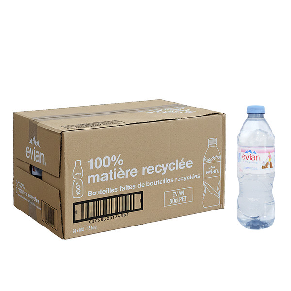 EVIAN 礦泉水 塑膠瓶 棕色紙箱裝500ML/CLx24瓶
