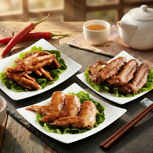 鬍鬚林經典三品組1組(原味雞腳凍+雞翅凍+麻辣鴨翅)