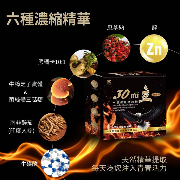 30而立 威猛活力 一氧化氮精氨酸 【 綜合胺基酸 + 瑪卡 + 瓜拿納 】 L-精胺酸 一氧化氮精胺酸 鋅 蚓激酶 ggininder｜ 武倍對策左旋精氨酸