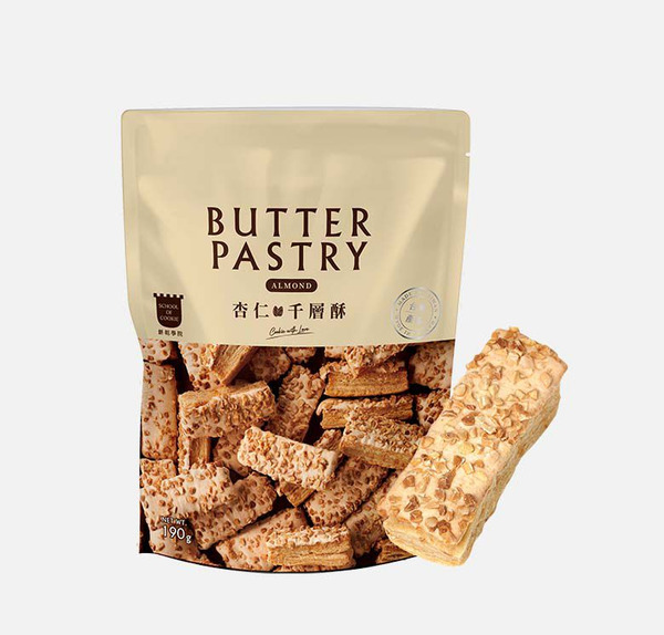 杏仁千層酥 190g【任選買四送一行李吊牌】