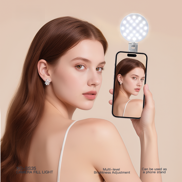 行動磁吸補光燈｜MagSafe 強力吸附 48顆LED燈珠 三色溫九檔調節 自拍/直播/視訊必備