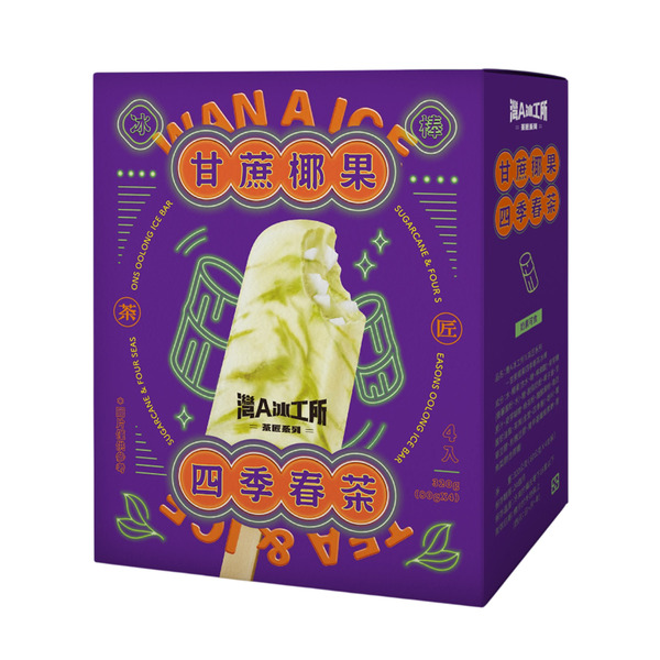 【灣A冰工所】X茶匠系列 甘蔗椰果四季春茶冰棒