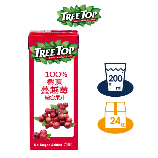 Tree Top 樹頂 100%蔓越莓綜合果汁 200mlx24入/箱