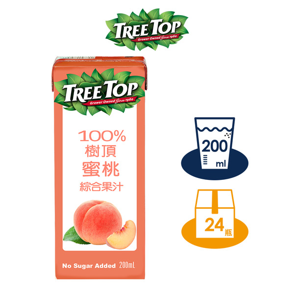 Tree Top 樹頂 100%水蜜桃綜合果汁 200mlx24入/箱