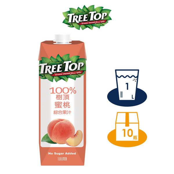 Tree Top 樹頂 100%水蜜桃綜合果汁 1000mlx10入/箱