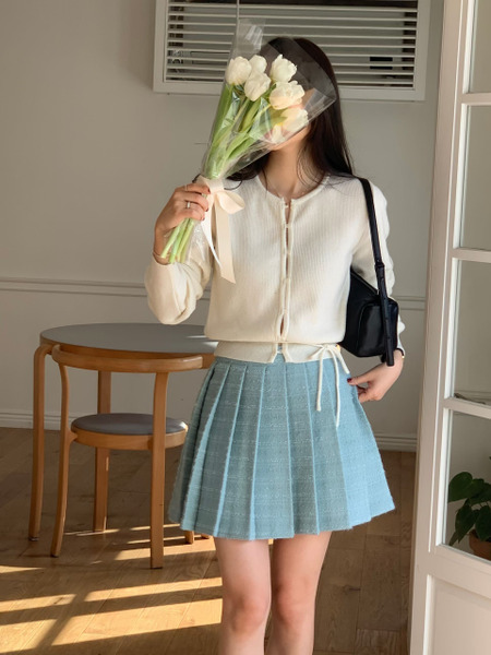 氣質小女人綁帶針織開衫