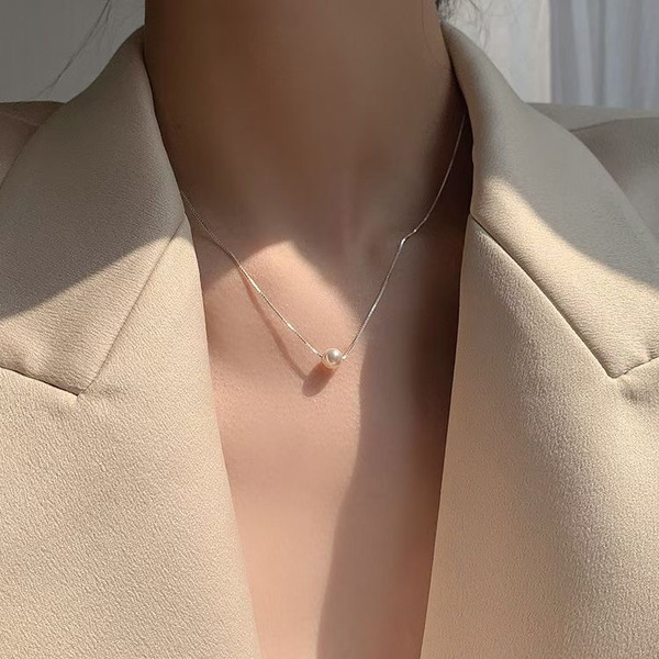 925純銀 簡約小珍珠項鍊