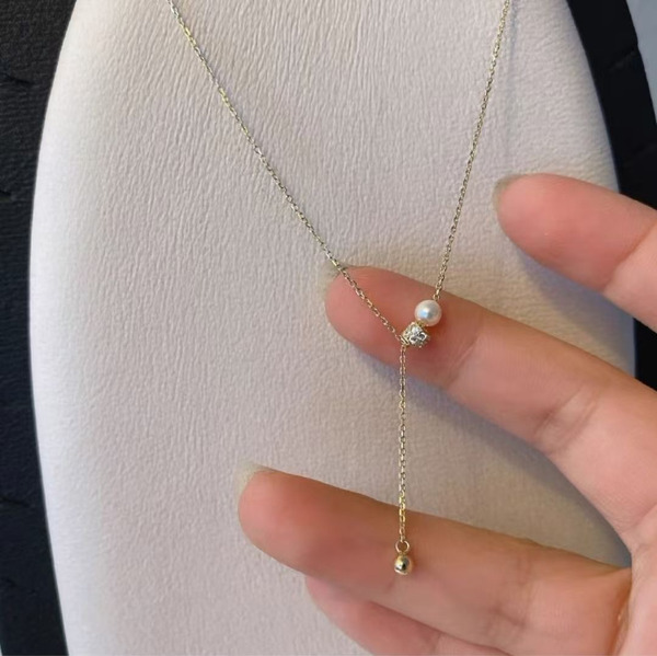 珍珠小鑽垂墜項鍊