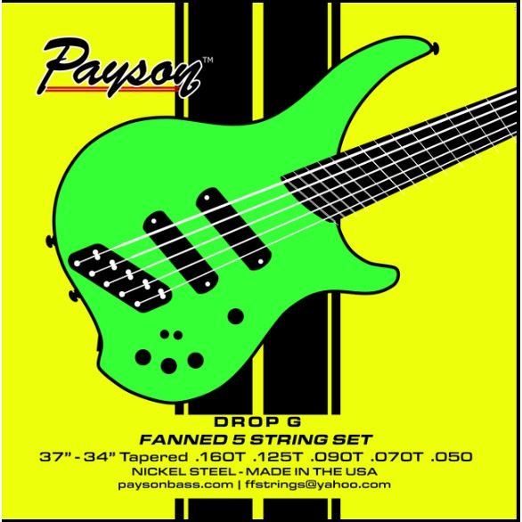 payson string DINGWALL弦專用 drop G 降弦 50-160 貝斯弦