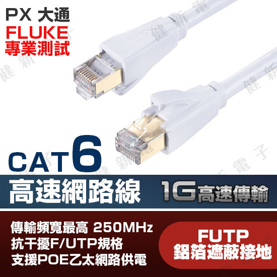 PX大通 CAT6網路線 1Gbps高速 F/UTP屏蔽網路線#127292