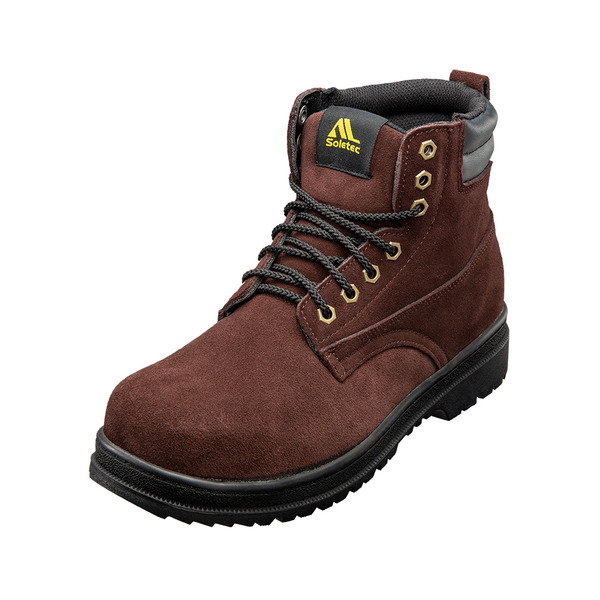 反毛皮防穿刺寬楦鋼頭中筒安全鞋 紅棕色 棕色可選