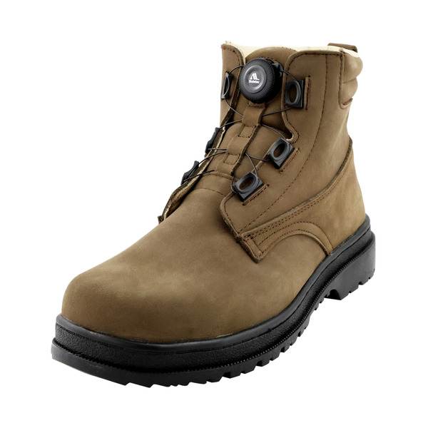 咖啡色牛巴戈防穿刺寬楦鋼頭旋鈕安全鞋 SK108535 (部分尺寸下單等候兩個月)