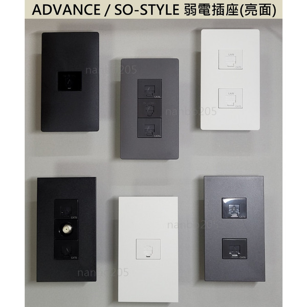 Panasonic ADVANCE/SO-STYLE 網路插座、電話插座、電視插座 (插座亮面)(真品平行輸入)