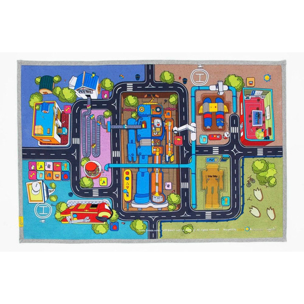 韓國 Le papa 想像力遊戲地墊系列（機器人工廠／150 x 100 cm）