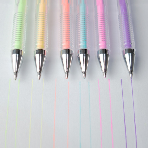 韓國 皇冠CROWN－糖果色牛奶筆（6色組）