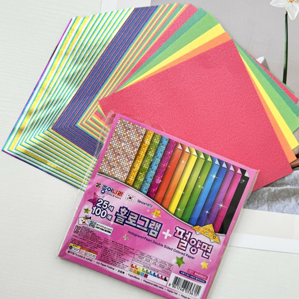 韓國| JONG IE NARA紙王國－寶石炫光珍珠雙面色紙（100張） 55GO。生活