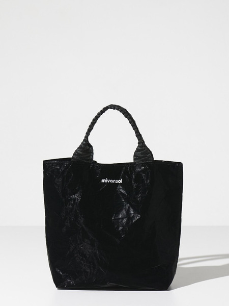 韓國 Miyansol 皺皺兩用迷你托特包（桑椹黑）