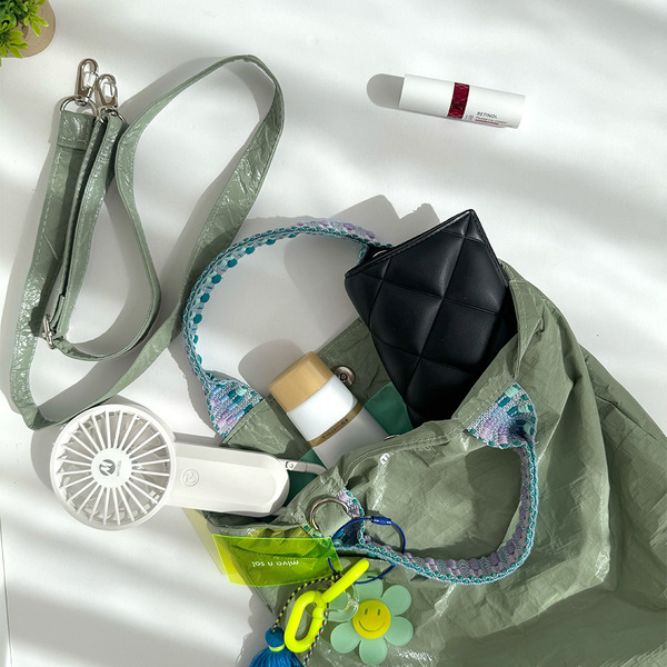 韓國 Miyansol 皺皺兩用迷你托特包（開心果綠）