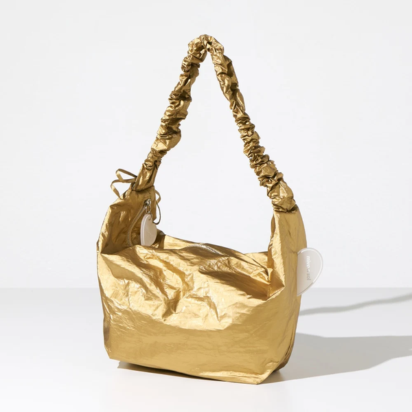 韓國 Miyansol 皺皺愛心包（霧濛金）