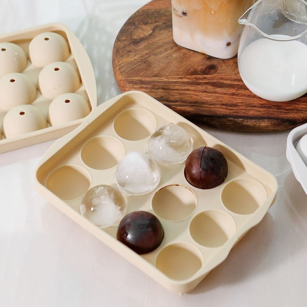 韓國 INCOC 製冰所 白金矽膠冰球製冰盒－3.5 cm圓形冰球（共4色/12格）