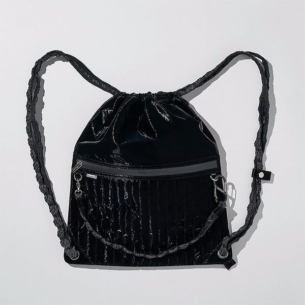 韓國 Miyansol 皺皺風琴包（墨夜黑）