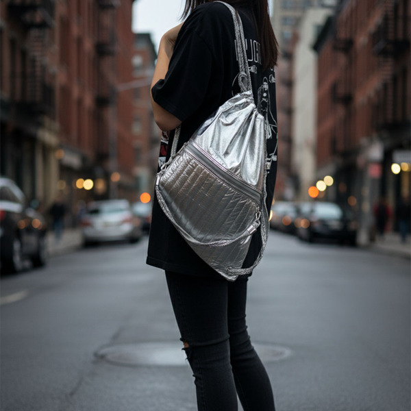 韓國 Miyansol 皺皺風琴包（星河銀）