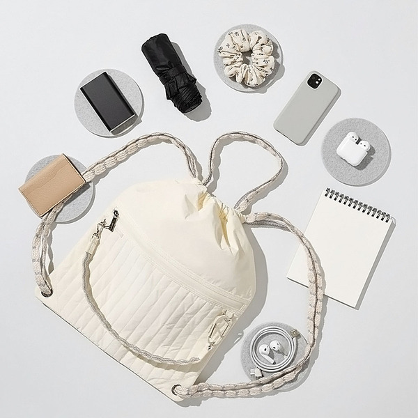 韓國 Miyansol 皺皺風琴包（霜晨白）