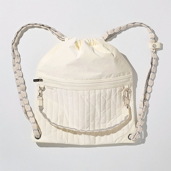 韓國 Miyansol 皺皺風琴包（霜晨白）