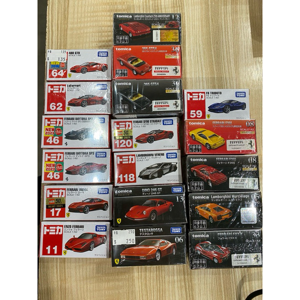 磚櫃 全新 多美小汽車 TAKARA TOMY - 法拉利 藍寶堅尼  特斯拉 保時捷 系列  TM-11