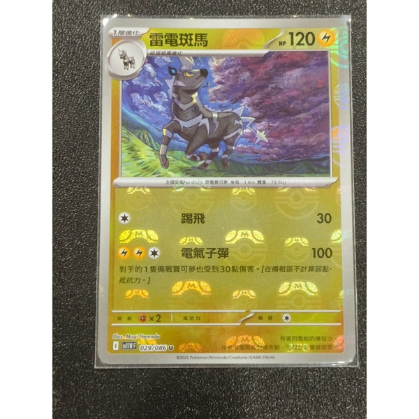 磚櫃 寶可夢 第45彈 純白 & 漆黑 // 雷電班馬 029/086 大師球閃