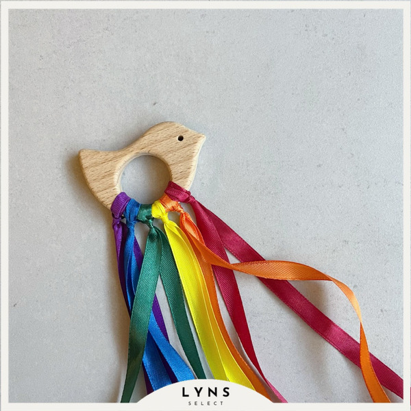 幼兒感官啟蒙教具 彩虹絲帶木環 DIY自組