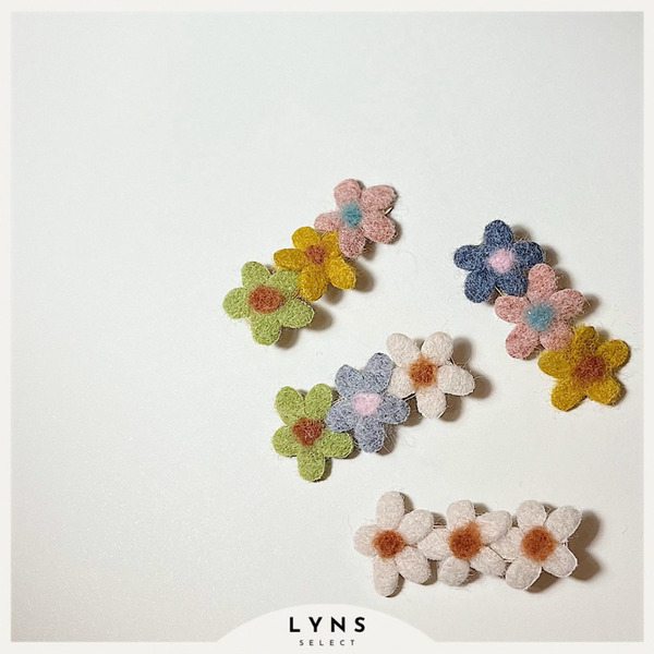 絨布 毛絨 兒童小花髮夾