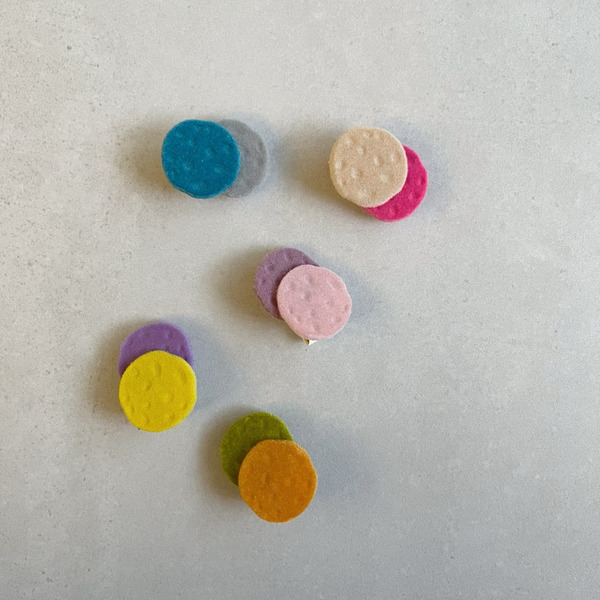 韓版植絨餅乾撞色寶寶髮夾